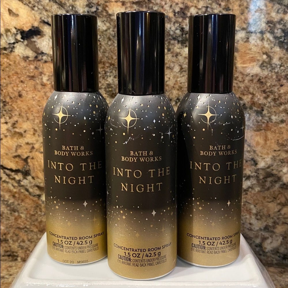 3) - ”INTO THE NIGHT” Concentrated Room Sprays, ea 1.5 oz / 42.5 g, B&BW, NWTag